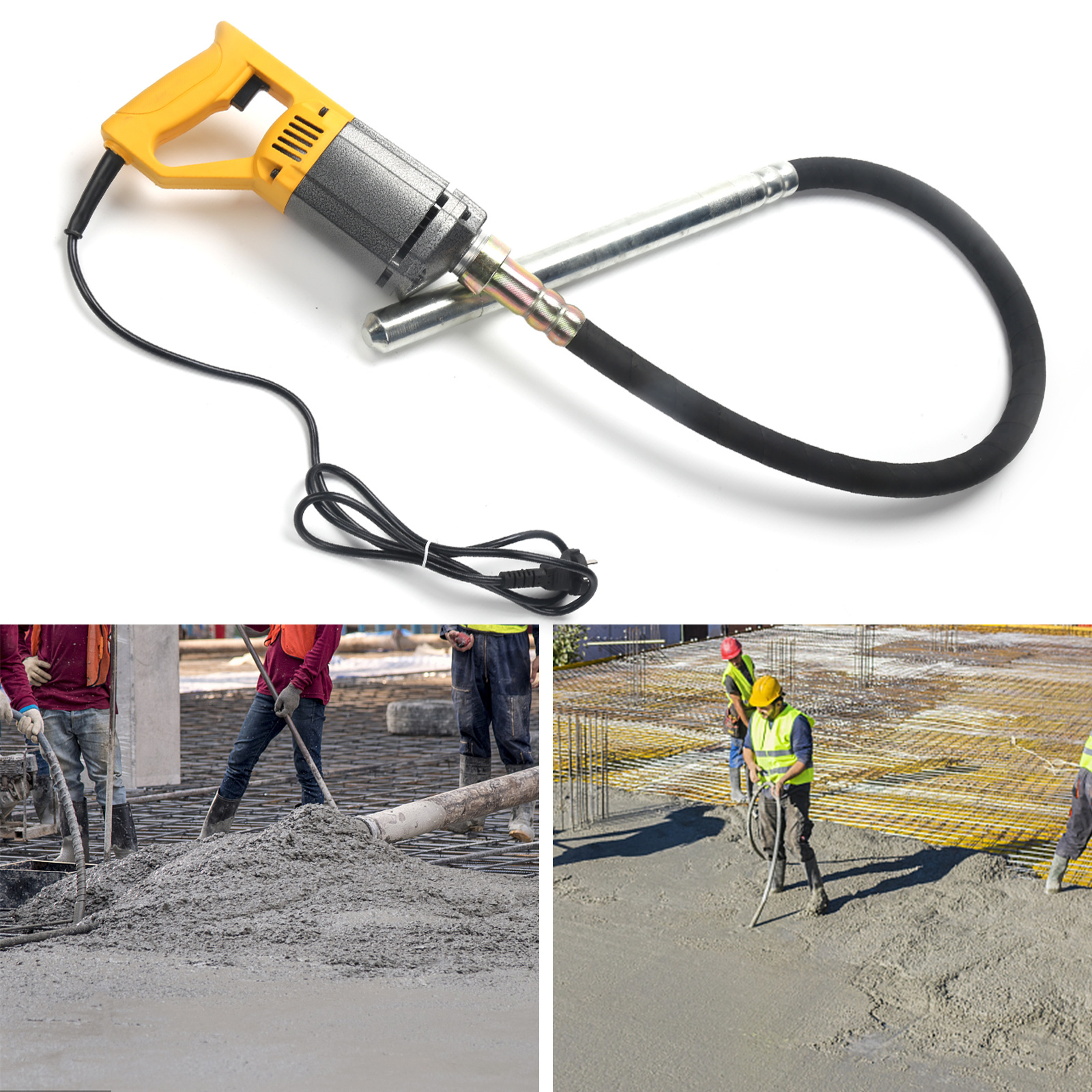 Wolketon Betonrüttler 1000w Innenrüttler Rüttelflasche Flaschenrüttler 1.5m Schlauch Und Ø 35 Mm Rüttelflasche