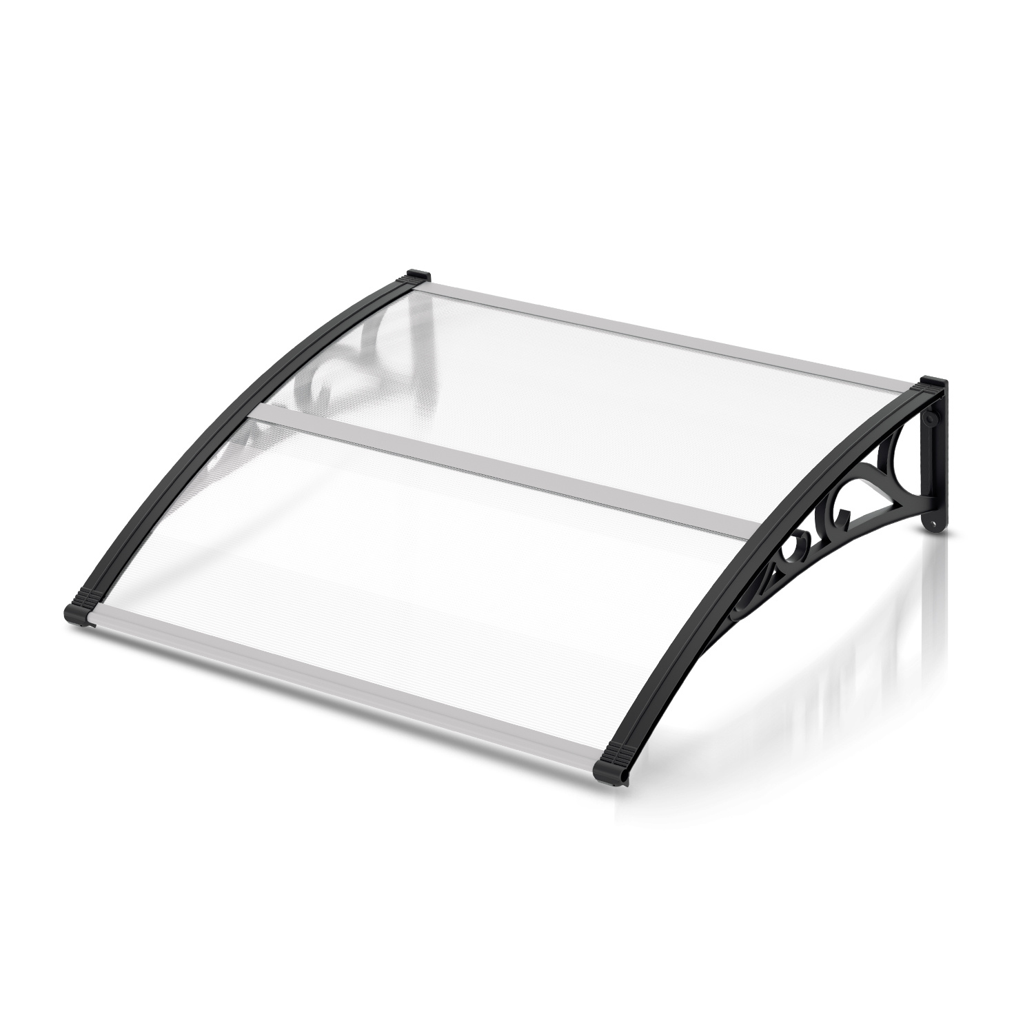 Wolketon Haustürvordach 120 X 100 Cm, Pultbogen Aus Transparentem Polycarbonat, Abs-tragarme