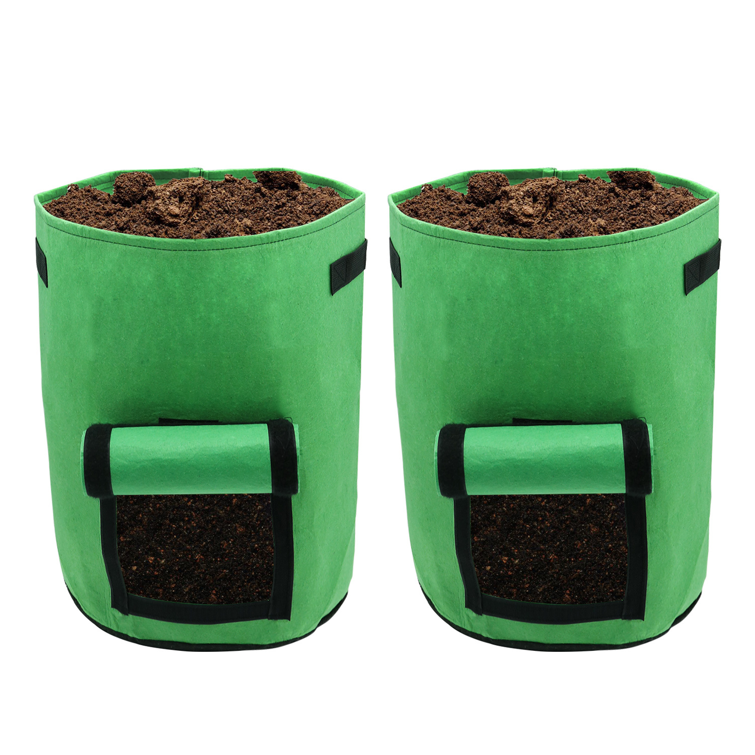 Wolketon 30er Set Pflanzsäcke 38 L Aus Vlies Mit Sichtfenster & Griffen, Kartoffel-pflanztaschen Für Gemüse, Balkon & Garten