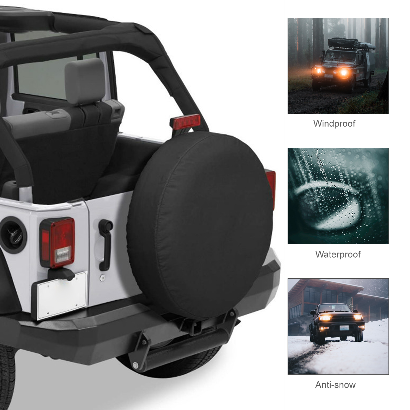 32 X 12 Zoll Große Reserveradabdeckung Aus Oxford-gewebe, Wasser- Und Staubdicht, Für Suvs Und Andere Fahrzeuge. Autozubehör Für Räder.