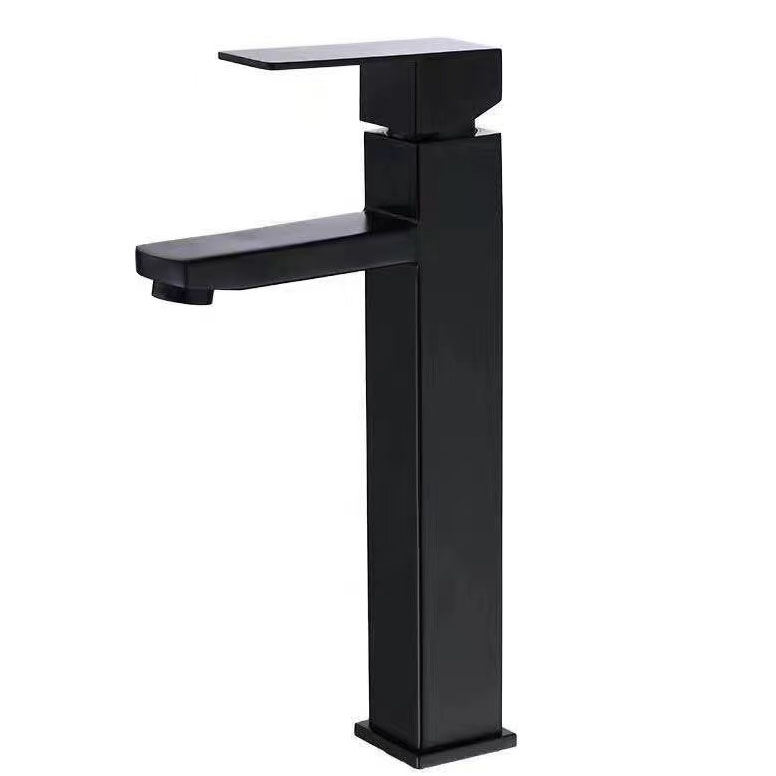 Schwarzer Edelstahl-waschtischhahn, Moderne Wasserfall-optik, Für Zuhause Und Hotel, 2 Flexible Schläuche