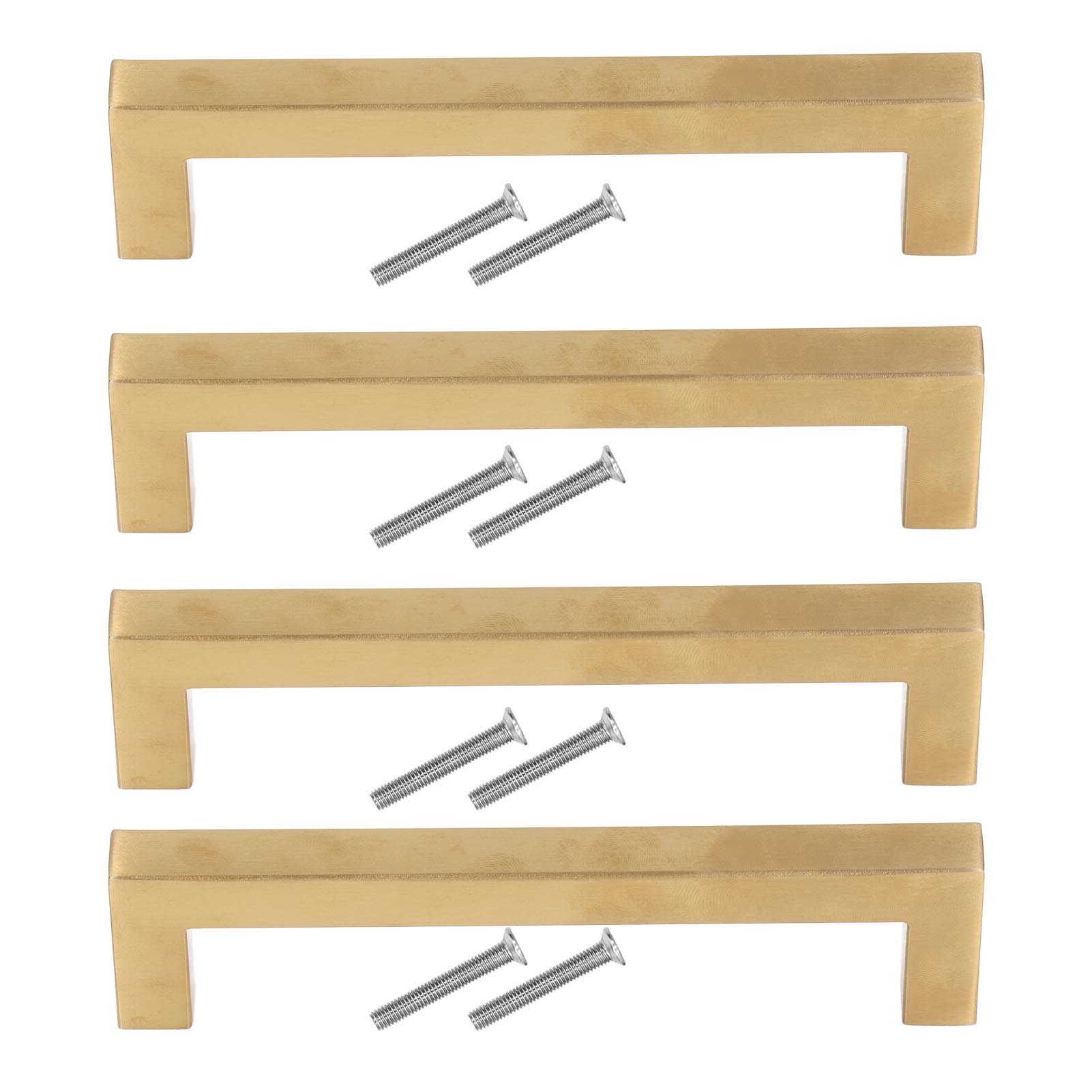Set Mit 4 Goldfarbenen Edelstahl-schranktürgriffen, Ersatzgriffe Für Küchenschränke, 12 X 12 X 96 Mm