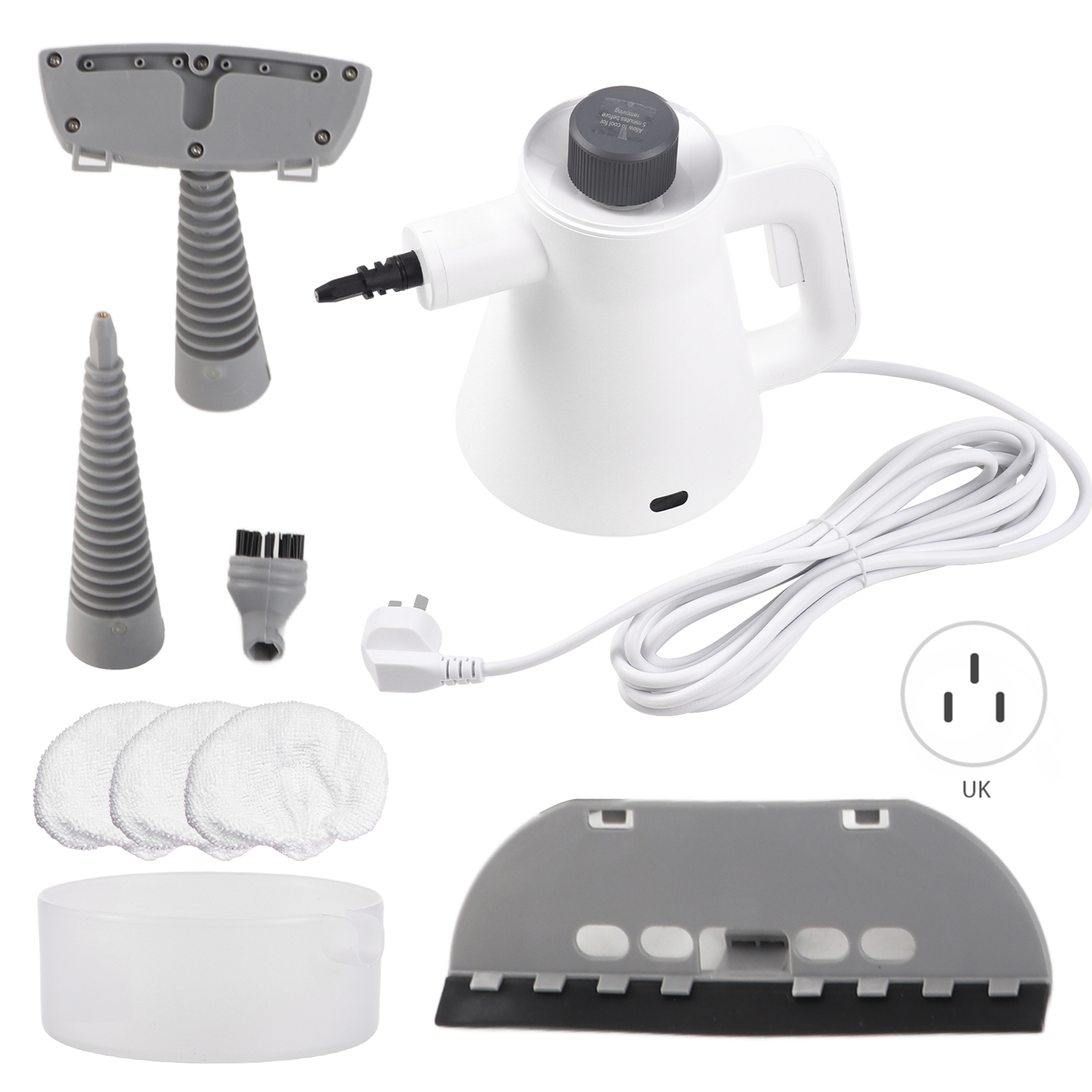 Leistungsstarker Tragbarer Dampfreiniger Mit 1000 W, 3,5 Bar Druck, Hoher Temperatur, Mit Sicherheitsverriegelung Und Zubehörset Für Küche, Möbel, Fenster Und Badezimmer.
