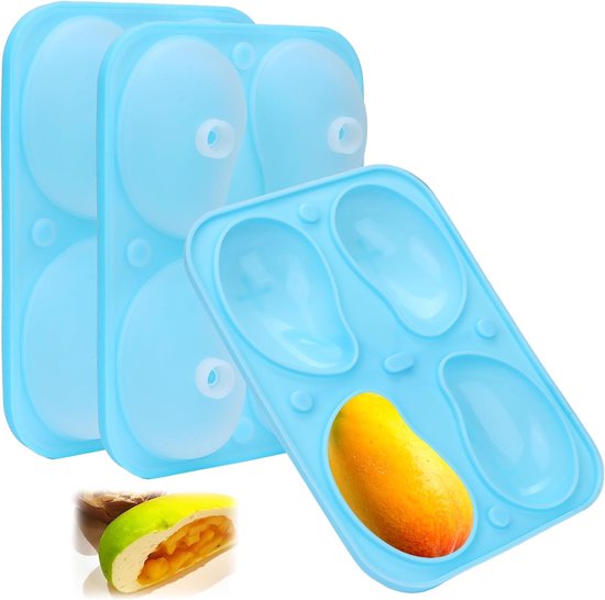 3d-mango-silikonform-set – 4 Backformen – 6 Mini-trichter
