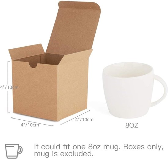 50 Geschenkboxen Aus Kraftpapier Für Geburtstag, Babyparty, Hochzeit Und Mehr – 10 X 10 X 10 Cm
