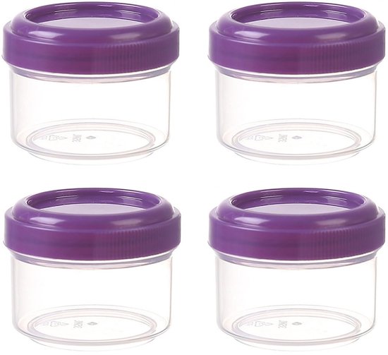 Set Mit 4 Mini-kunststoffdosen – Transparent – 35 Ml