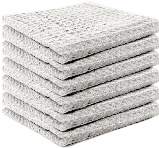 6er-pack – Premium-qualität – Mikrofaser-küchenhandtücher – Hand- Und Geschirrtücher – Waffelstruktur – 40 X 40 Cm