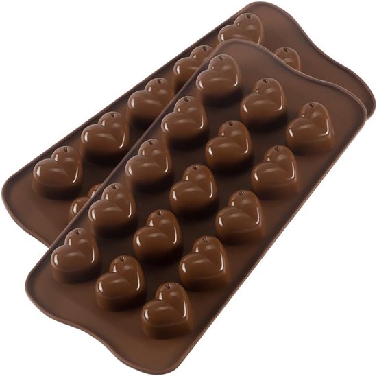 Herzförmige Silikon-schokoladenform, Pralinenformen Für Partys Und Hochzeiten, Gelee- Und Herzförmige Eiswürfel, 2er-pack.