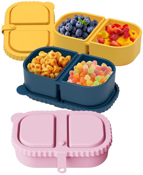 Allecto – Wiederverwendbare Silikon-snackboxen – 3-teiliges Set Mit Deckel