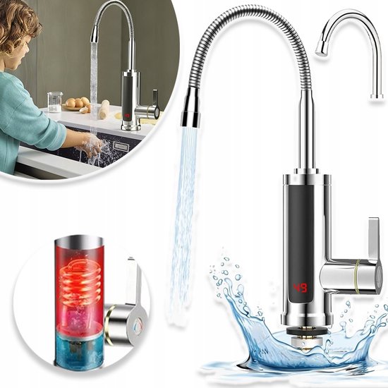 Elektrische Küchenarmatur Mit Lcd Anzeige Sofort Heißes Wasser
