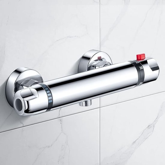 Thermostat Duscharmatur Mit Sicherheitsknopf, Chrom