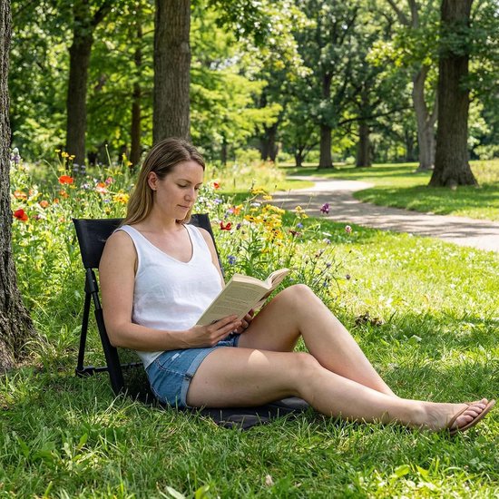 Tragbarer Campingstuhl Gartenliege Mit 30 Cm Klappbarer Rückenlehne, Stahlrahmen Und Komfortablem Griff, Kompakte Sitzgelegenheit, Picknickstuhl