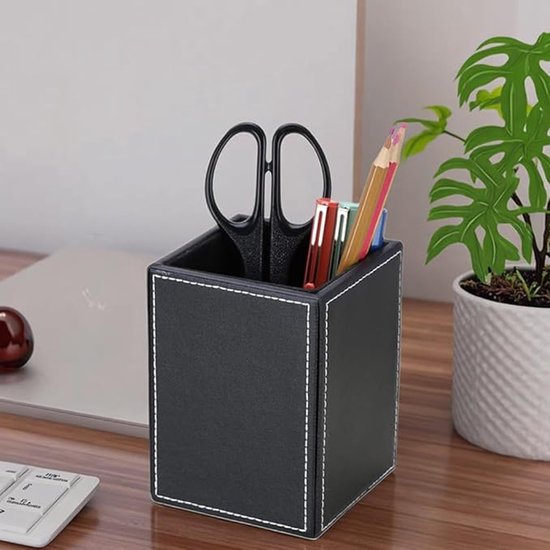 Stiftehalter Für Den Schreibtisch – Unifarbenes Pu-leder – Kreative Aufbewahrungsbox Für Den Schreibtisch