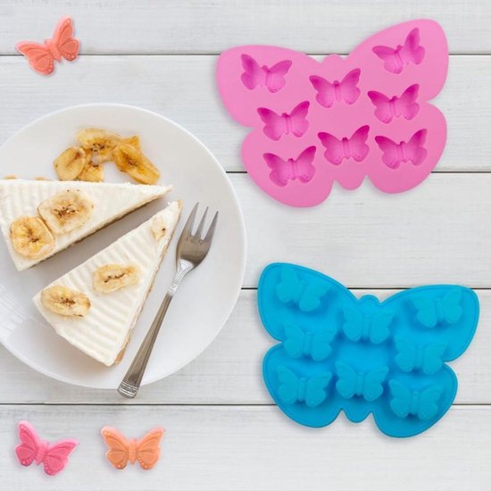 2 Silikon-schmetterlingsformen, Schokoladenfudge-backen, Schmetterlings-eiswürfel