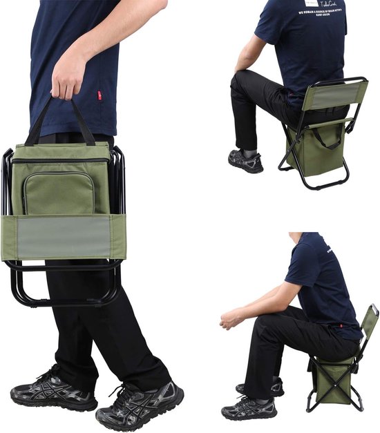 Faltbarer Anglerstuhl Mit Kühltasche Kompakter Campingstuhl, Angler Gadget Outdoor Zubehör Bequeme Sitzgelegenheit Für Angeln, Camping Und Pickni