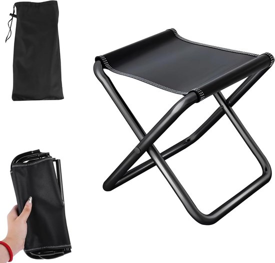 Tragbarer Klapphocker Schwarz