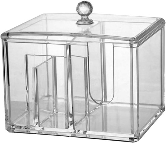 Halter Mit Deckel Organizer Für Wattestäbchen Transparenter Behälter Mit Deckel Wattestäbchenhalter Für Auto Aufbewahrungsbehälter Für Weiß