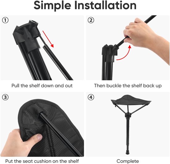 Tragbarer Klappstuhl: 3 Fach Höhenverstellbarer Campinghocker Leichter Klapphocker Aus Aluminium Und 900d Nylon Für Outdoor Aktivitäten Wie Campi