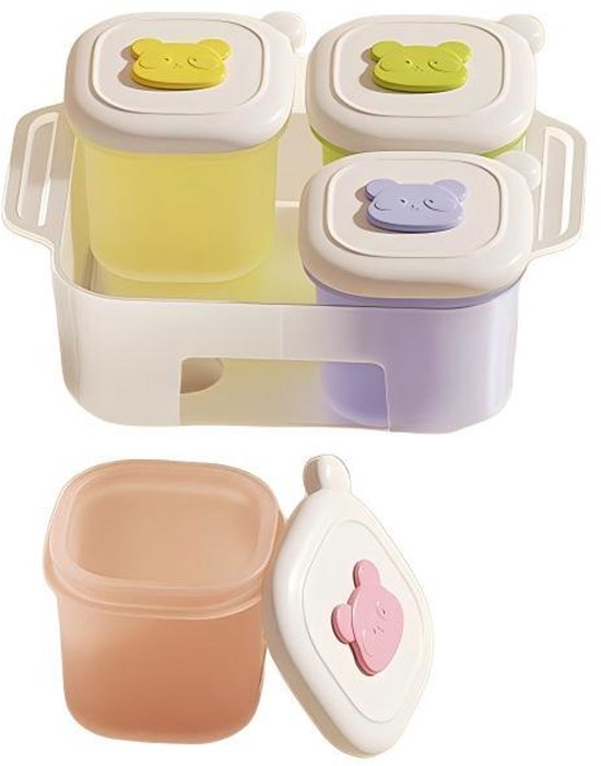 Babynahrungsbehälter Aus Silikon 4er-set Fassungsvermögen Je 50 Ml 100 Luftdicht Bpa-frei Mit Messskala Hitzebeständig Gefriergeeignet
