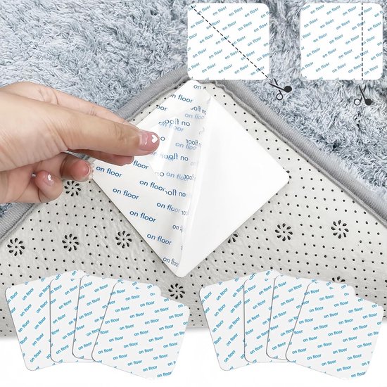 Rutschfeste Matte, 16 Teilig, Waschbar Und Wiederverwendbar, Teilbar In 32 Dreiecke Und 64 Rechtecke, Aus Wasserdichtem Pu Material, Stark Haften