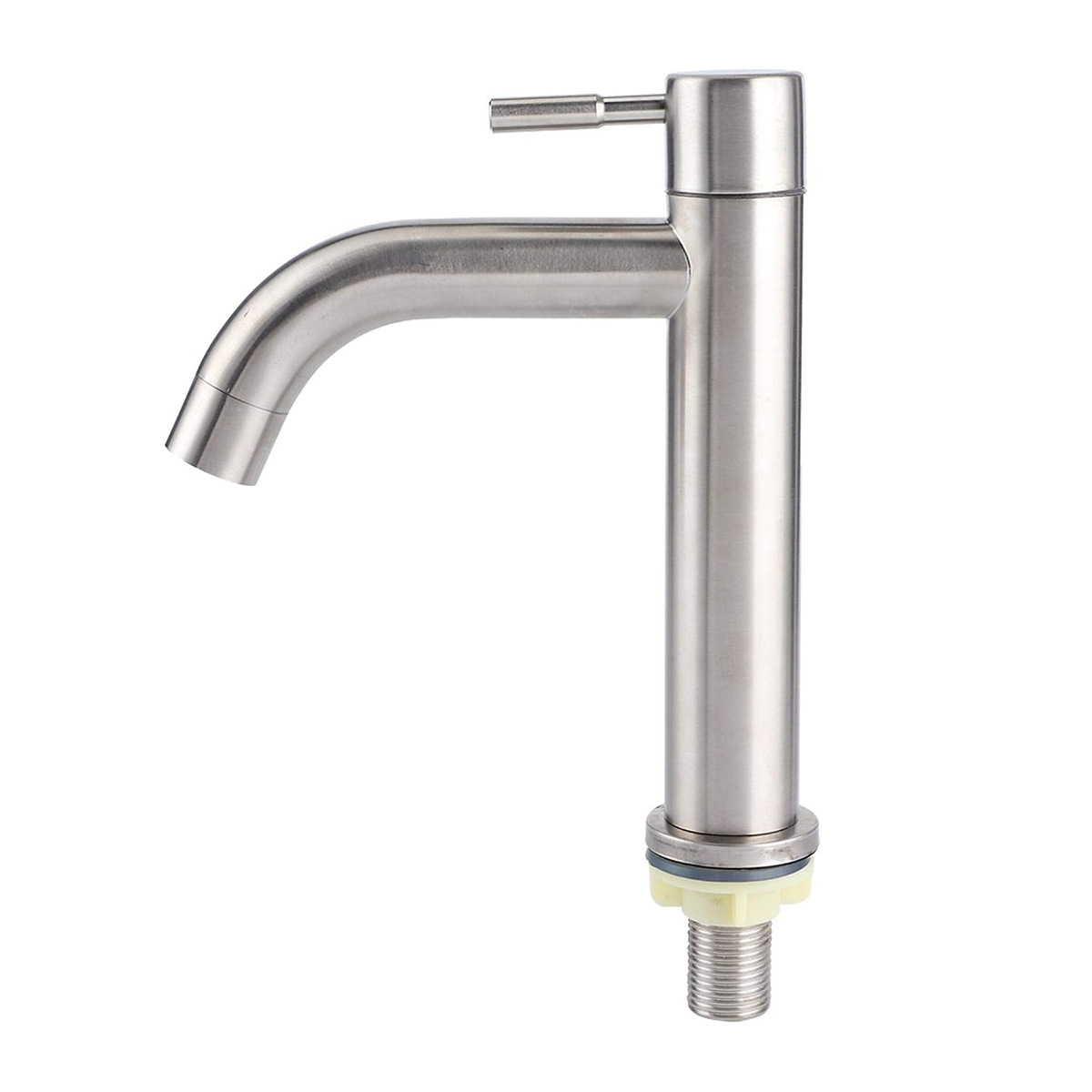 G1/2-gewinde – Gebürsteter Edelstahl – Einzelarmatur Für Kaltwasser – Einzelwaschtischarmatur – Waschbeckenarmatur – 25,0 × 19,0 × 7,0 Cm