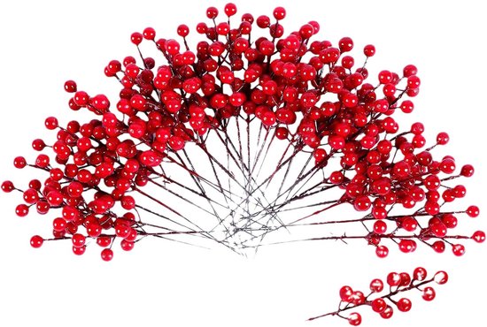30 Mini-stechpalmenbeeren Rot Weihnachtsdekoration Weihnachtskränze Ornamente Künstliche Stechpalmenbeeren Zum Basteln Geschenke Dekorationen