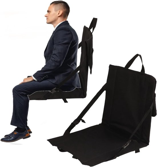 Klappstuhl Mit Kissen 600d Oxford Gewebe Campingstuhl 42 X 40 X 3 Cm Festival Picknick Strandstuhl Klappstuhl Outdoor Wasserdicht Schwarz
