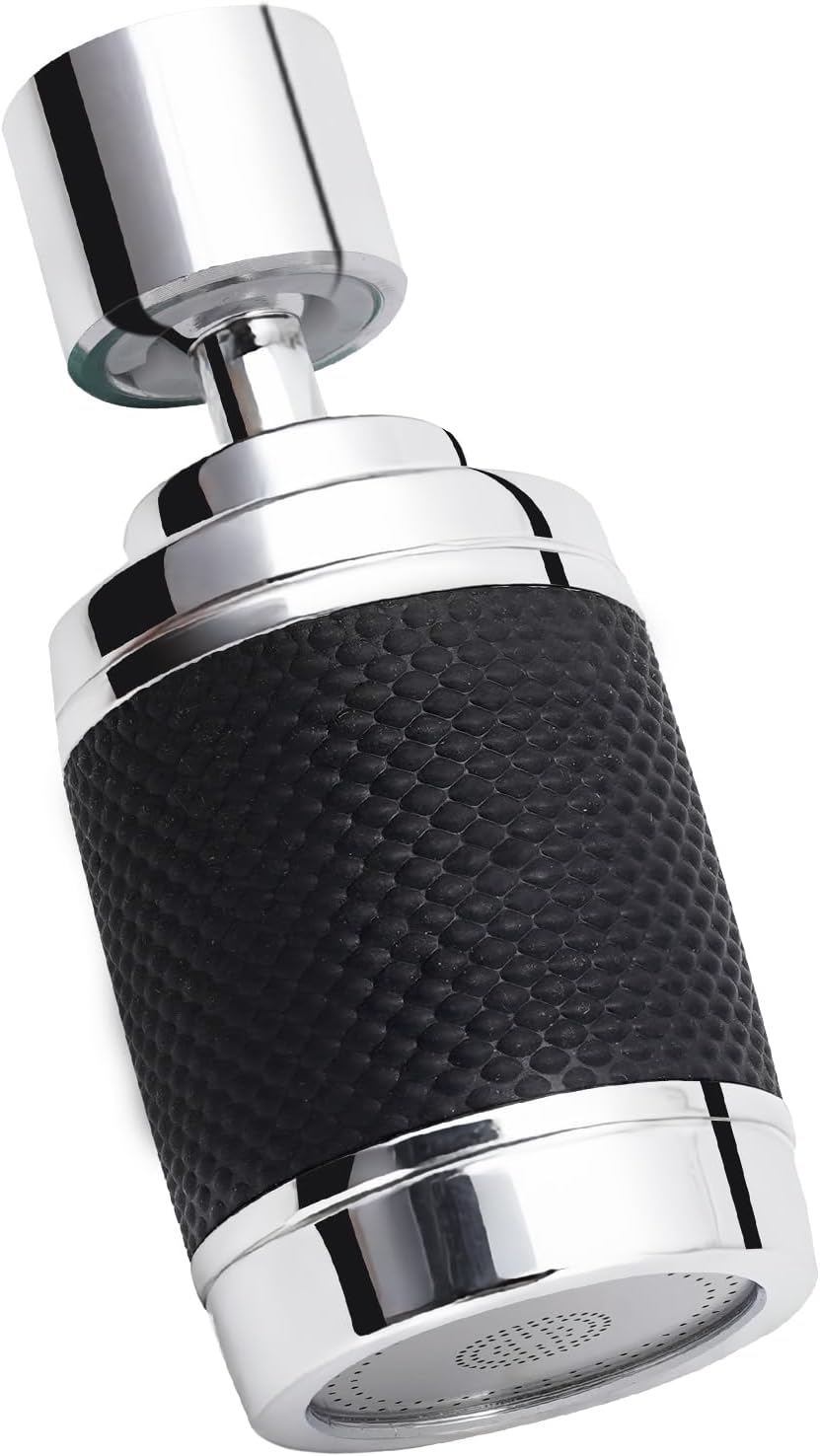 360° Drehbarer Küchenarmatur-aufsatz Mit Filter – Hochdruck-wasserspar-armaturenverlängerung – Glockenmodus – 3 Strahlarten (schwarz)