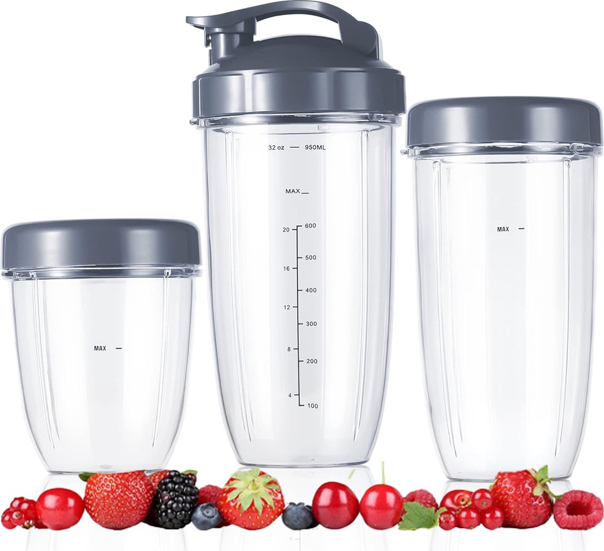 Accessoires Blender - 5 Pièces - Gobelets Rechange Nutribullet 950/700/470ml - Couvercle Clapet