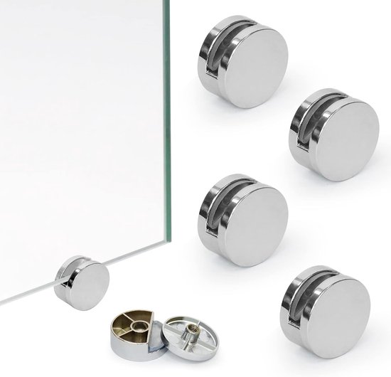 8 Teiliges Set Spiegelglas Befestigungsclip Spiegelwandhalterungsclip Spiegelglas Aufhängehalterung Runder Glas Befestigungsclip Badezimmerspiege
