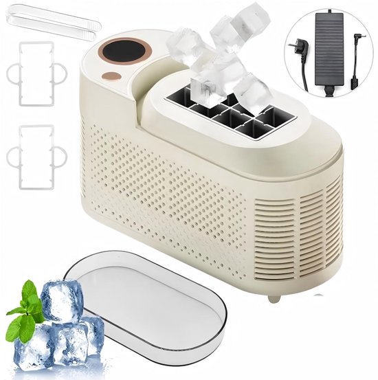 Mini Eiswürfelmaschine 8 Eiswürfel Pro Durchgang Tragbar & Kompakt 12 V & 230 V Für Auto, Camping & Büro Schnelles Eis In 10 Minuten Weiß