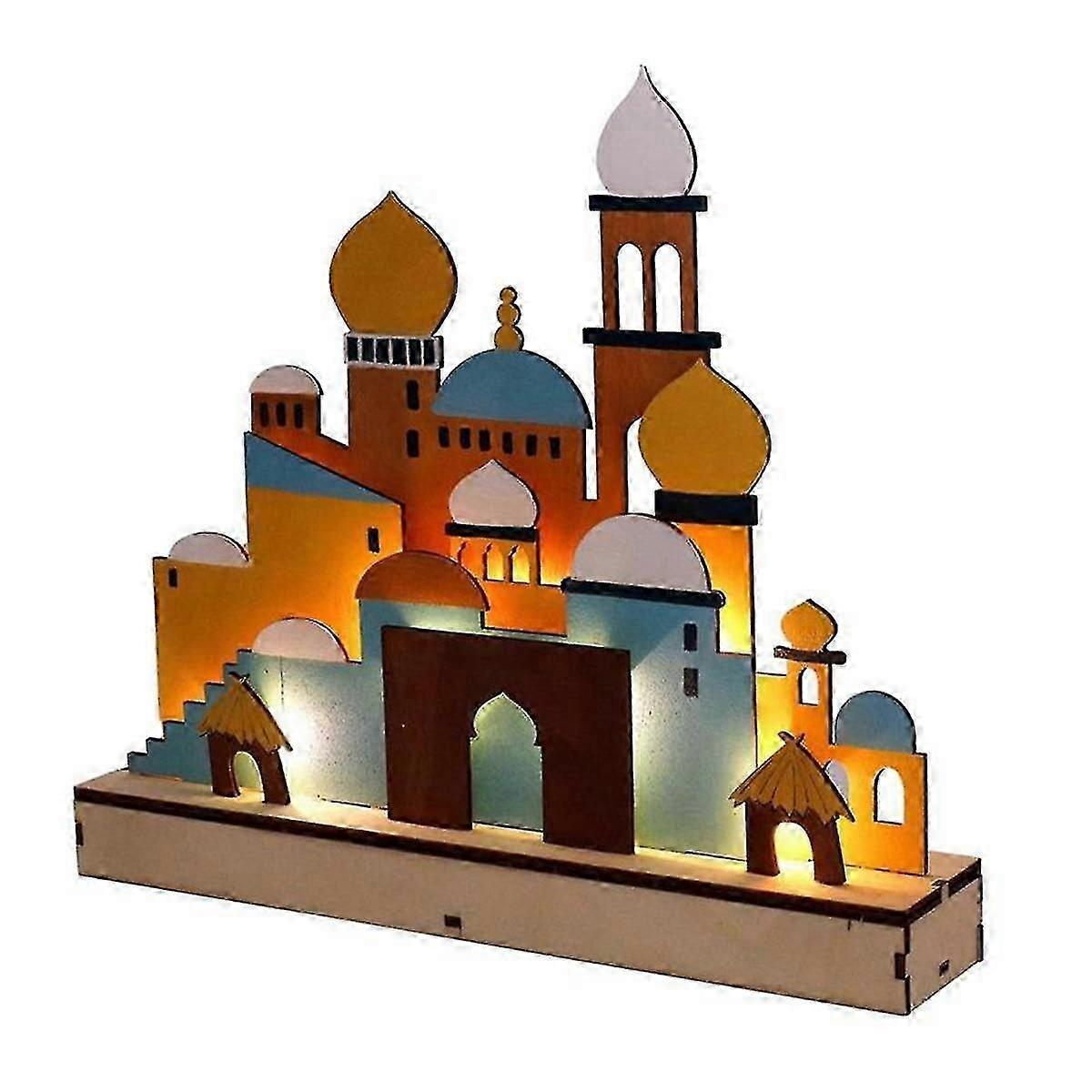 Holz-led-nachtlicht Eid Mubarak Muslim Ramadan Dekoration Für Zuhause Islamische Muslimische Party Mubarak Dekoration Partyzubehör