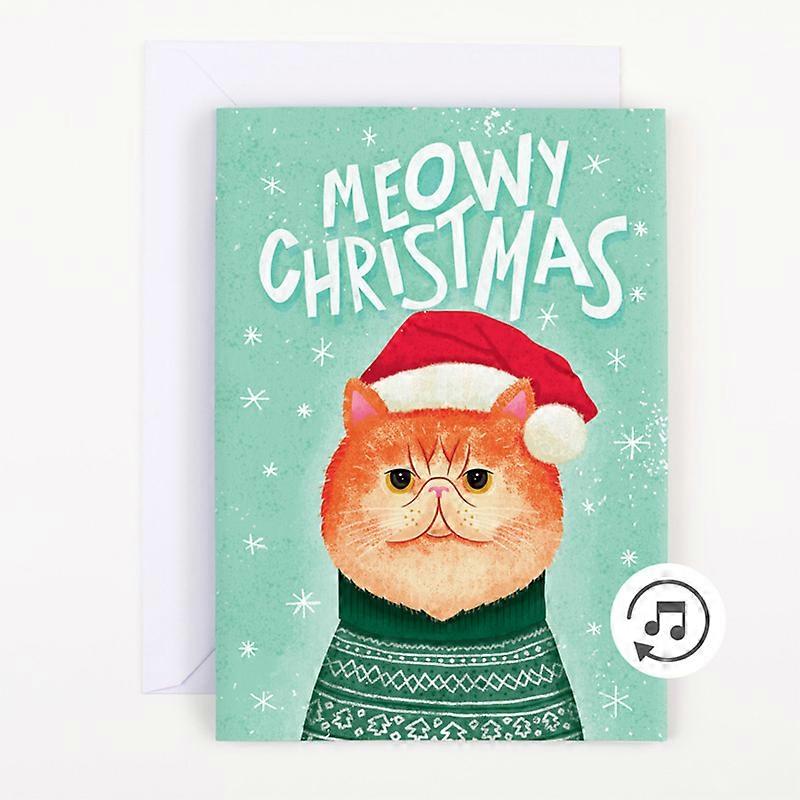 2026 Neue Weihnachtskarte Mit Endloser Miau-musik Und Glitzer – Spezielle Grußkarte Für Kinder, Erwachsene Und Katzenliebhaber