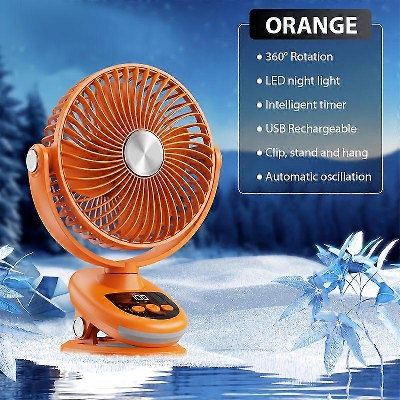 Tragbarer, Per Usb Aufladbarer Ventilator Mit 5000-mah-akku, Leiser, 5-stufig Einstellbarer Kühlung, 360°-drehung Für Zuhause, Büro Und Outdoor-einsatz
