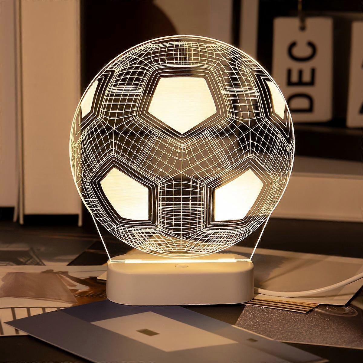 Fußball-nachtlicht, Usb-betriebene 3d-acryllampe Mit Touch-steuerung, Warmweißes Licht, Schreibtischdeko Für Schlafzimmer, Wohnzimmer, Geschenk Für Sportfans