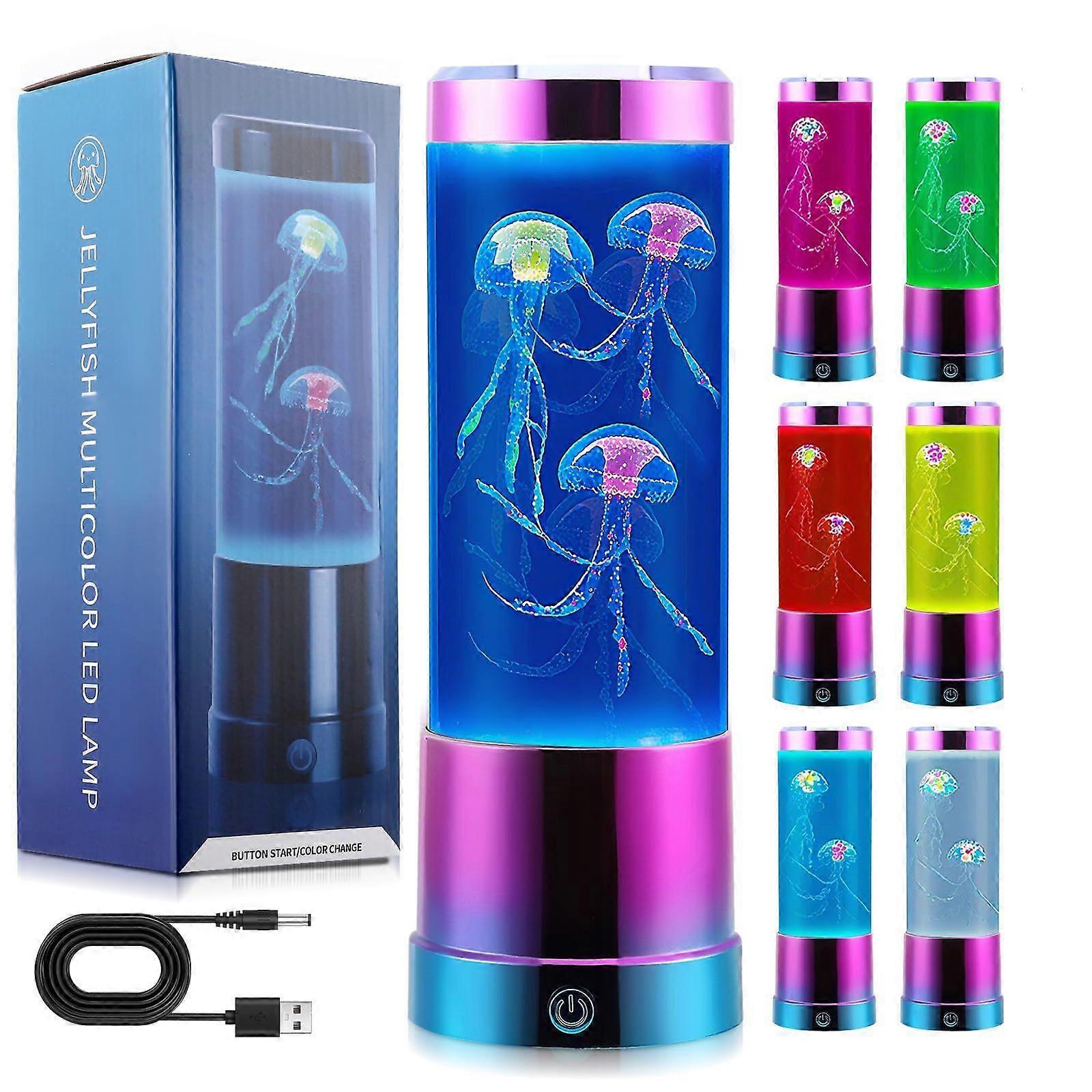 Quallen-led-lampe Für Kinderzimmer, 7-farbiges Stimmungslicht, Sensorische Dekolampe Für Zuhause Und Büro, Geburtstagsgeschenk (25 Cm)