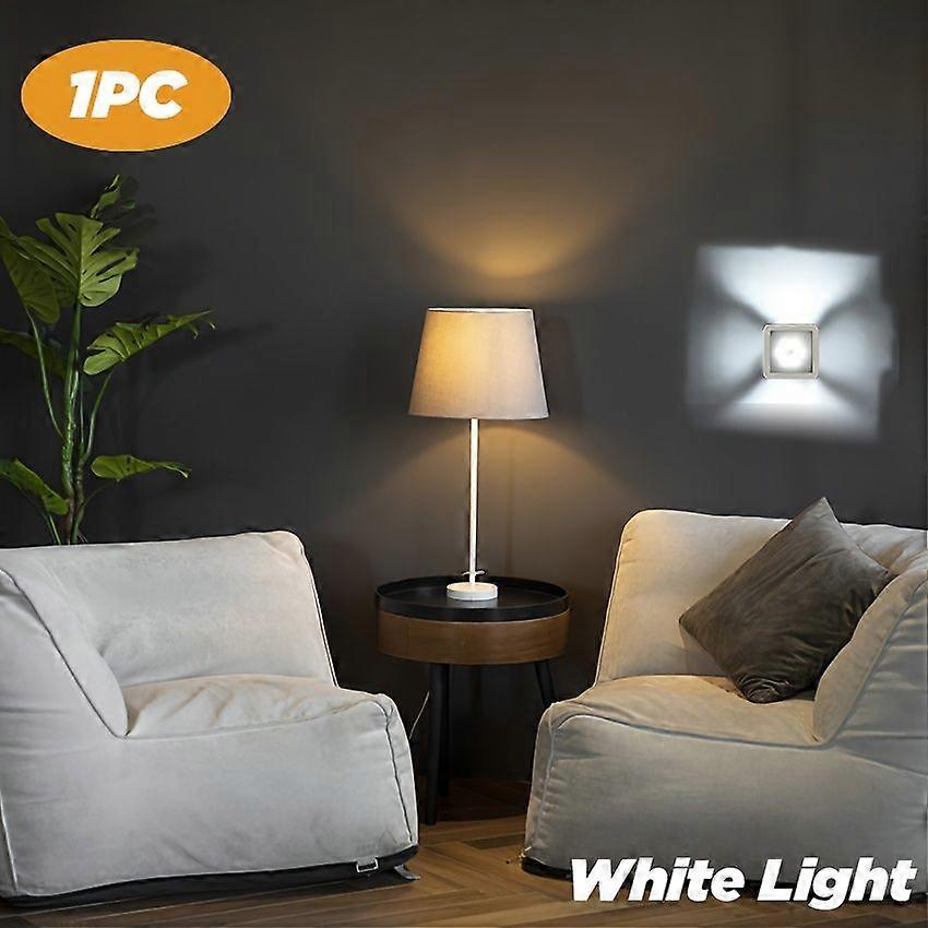 Bewegungsaktivierte Led-wandleuchte, Weiß, Batteriebetrieben, Für Flur, Treppenhaus, Schlafzimmer, 1 Stück