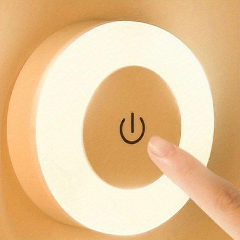 Magnetisches Usb-nachtlicht Mit Touch-steuerung, Wiederaufladbar Über Usb-c, 3-farbig Dimmbar, Tragbar Für Schlafzimmer, Flur Und Büro
