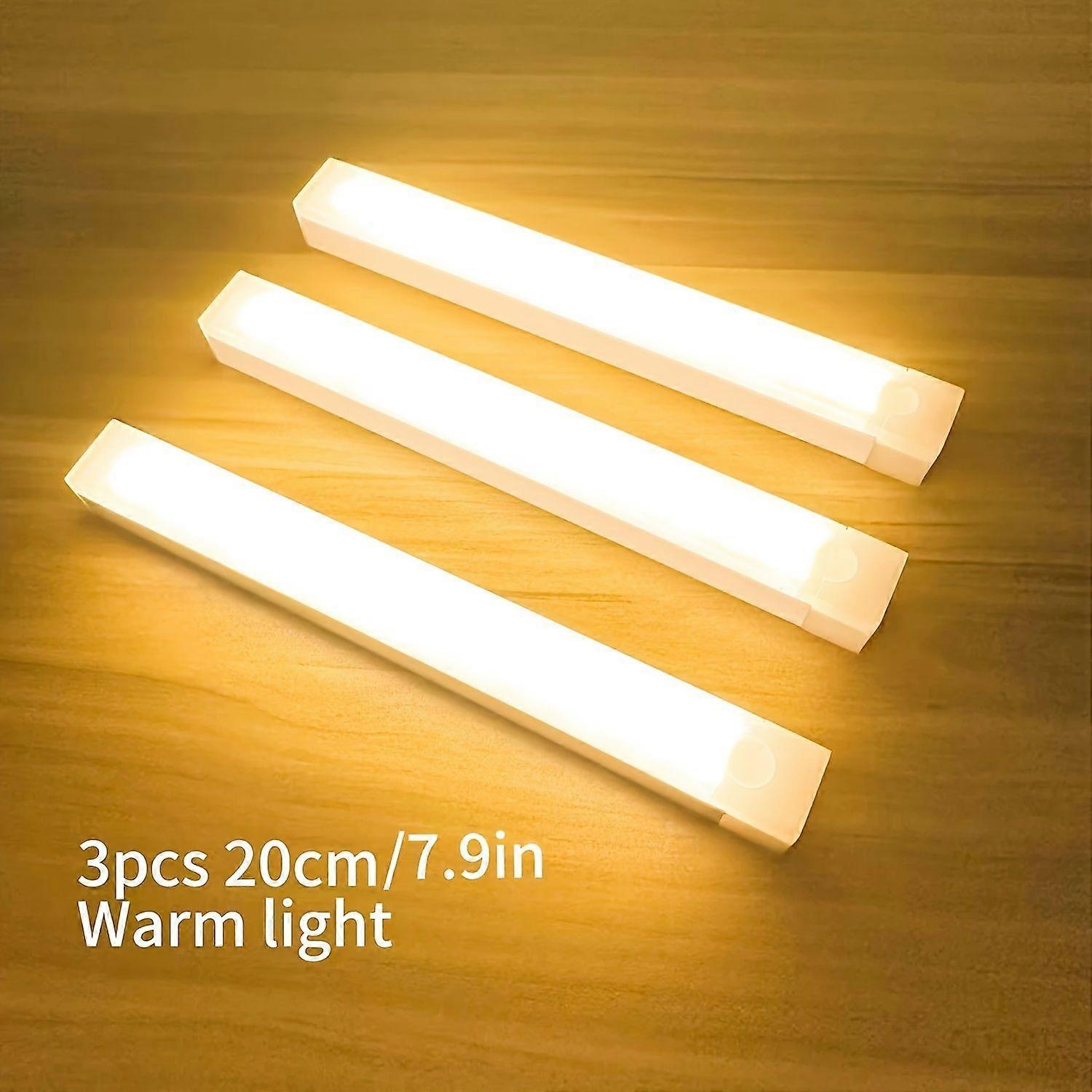 Bewegungsmelder-led-nachtlicht, Usb-wiederaufladbar, Magnetisch, 3er-pack Für Flur, Kleiderschrank, Treppe