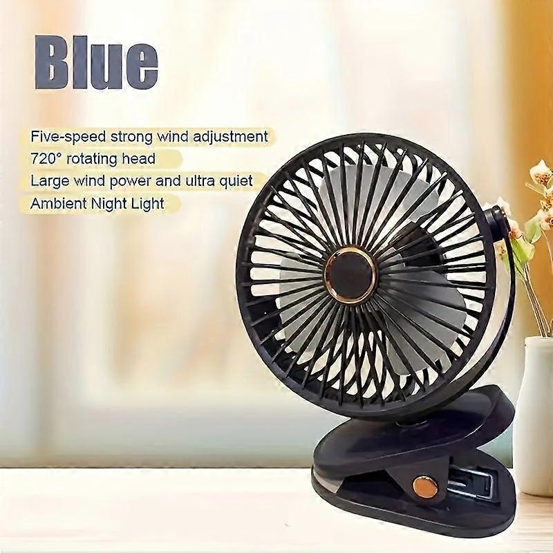 Tischventilator Zum Anklemmen, 15 Cm (6 Zoll) Usb-anschluss, Tragbarer Kleiner Tischventilator Mit Großem Akku, 720° Drehbarer Kopf Für Wohnmobil, Büro, Outdoor-camping, Reisen, Klassenzimmer