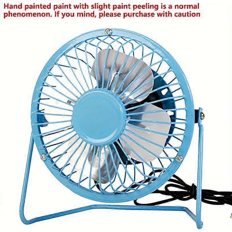 Usb-tischventilator, 10 Cm (4 Zoll), 360°-drehung, Ultraleiser, Persönlicher Ventilator Mit Metallgehäuse Für Schlafzimmer Und Büro