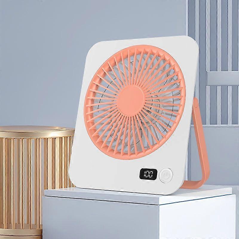 Tragbarer Tischventilator, Usb-aufladbar, 5 Geschwindigkeitsstufen, Leiser Mini-ventilator Mit Led-digitalanzeige, Um 180° Drehbar, Wandmontage Möglich – Ideal Für Büro, Schlafzimmer Und Camping