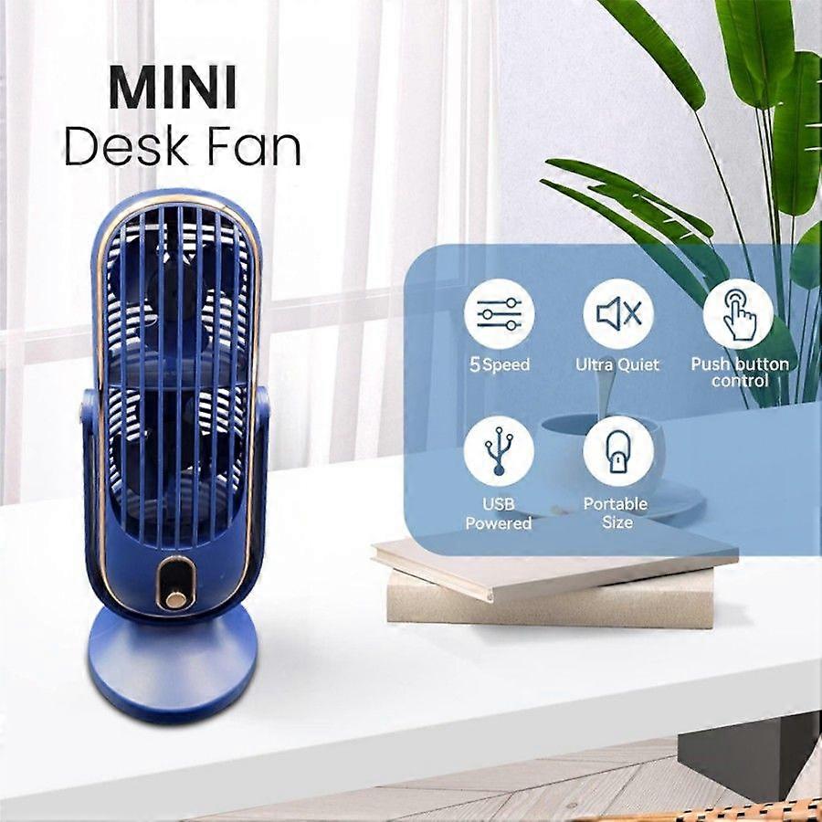Tragbarer Tischventilator Mit 720°-drehung, 5 Geschwindigkeitsstufen, Extrem Leise Kühlung, Usb-betrieben, Digitalanzeige – Ideal Für Zuhause, Büro, Schule Und Outdoor-aktivitäten.