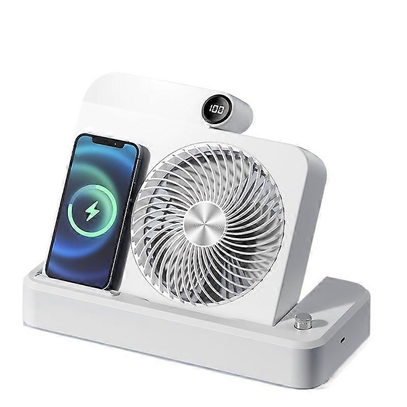 Kabelloser Tischventilator Mit Ladefunktion, 100 Windgeschwindigkeitsstufen Mit Intelligenter Anzeige, Verstellbarem Winkel, 12 Stunden Akkulaufzeit, Für Büro, Studentenwohnheim Und Camping