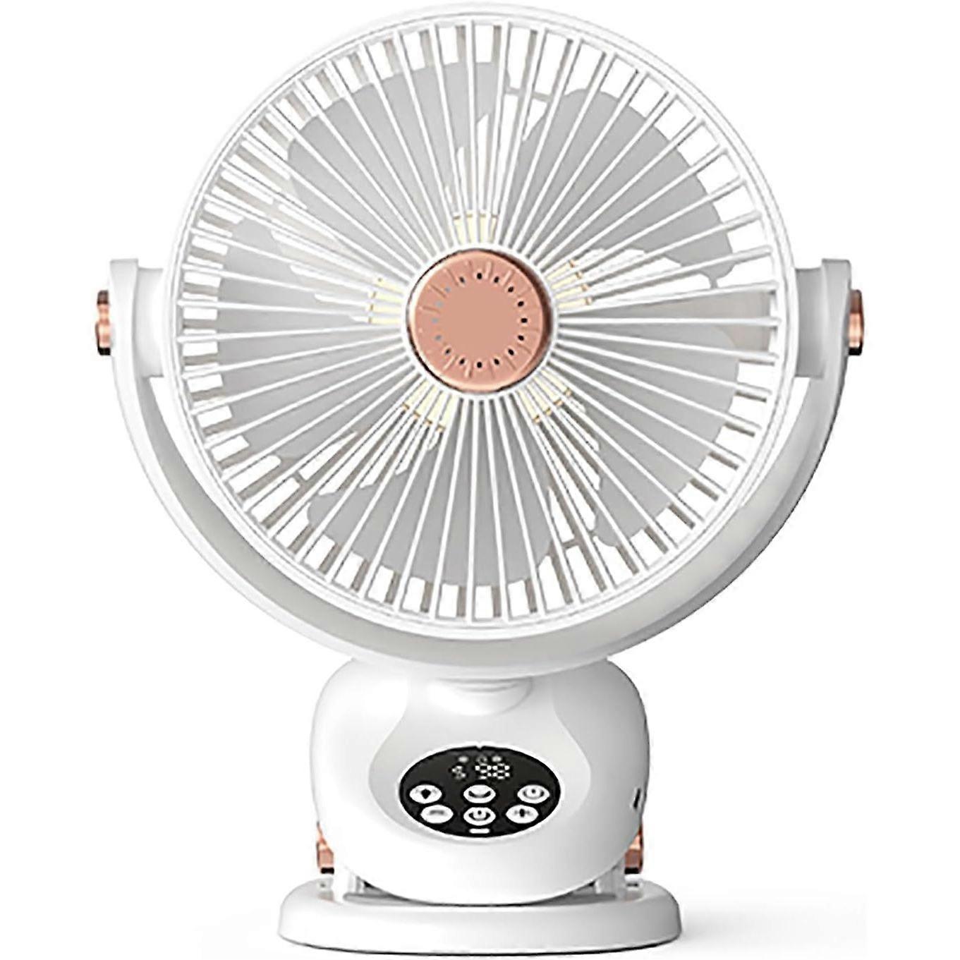 Wiederaufladbarer Tischventilator, 5 Geschwindigkeitsstufen, Ultraleiser Luftzirkulator Mit 180° Neigungswinkel, Digitalem Touch-display, Für Schlafzimmer Und Homeoffice
