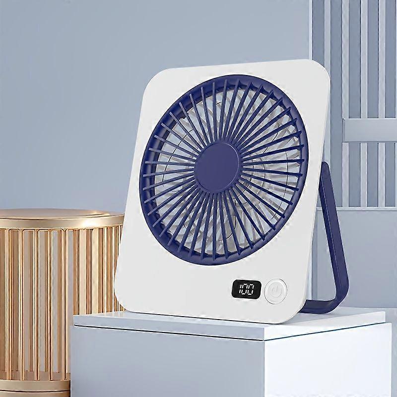 Tragbarer, Wiederaufladbarer Usb-tischventilator Mit Led-digitalanzeige, 5 Geschwindigkeitsstufen, 180° Drehbarem, Leisem Lüfter Für Zuhause, Büro Und Reisen