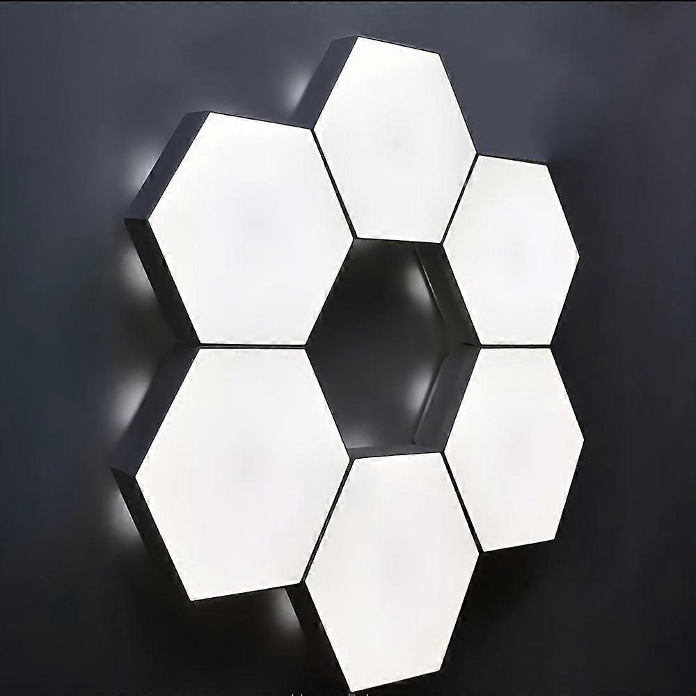 Sechseckiges Modulares Led-nachtlicht-set Mit Touch-funktion, 6-teilig, Weiß, Dekorativ Für Drinnen Und Draußen, Batterien Nicht Enthalten