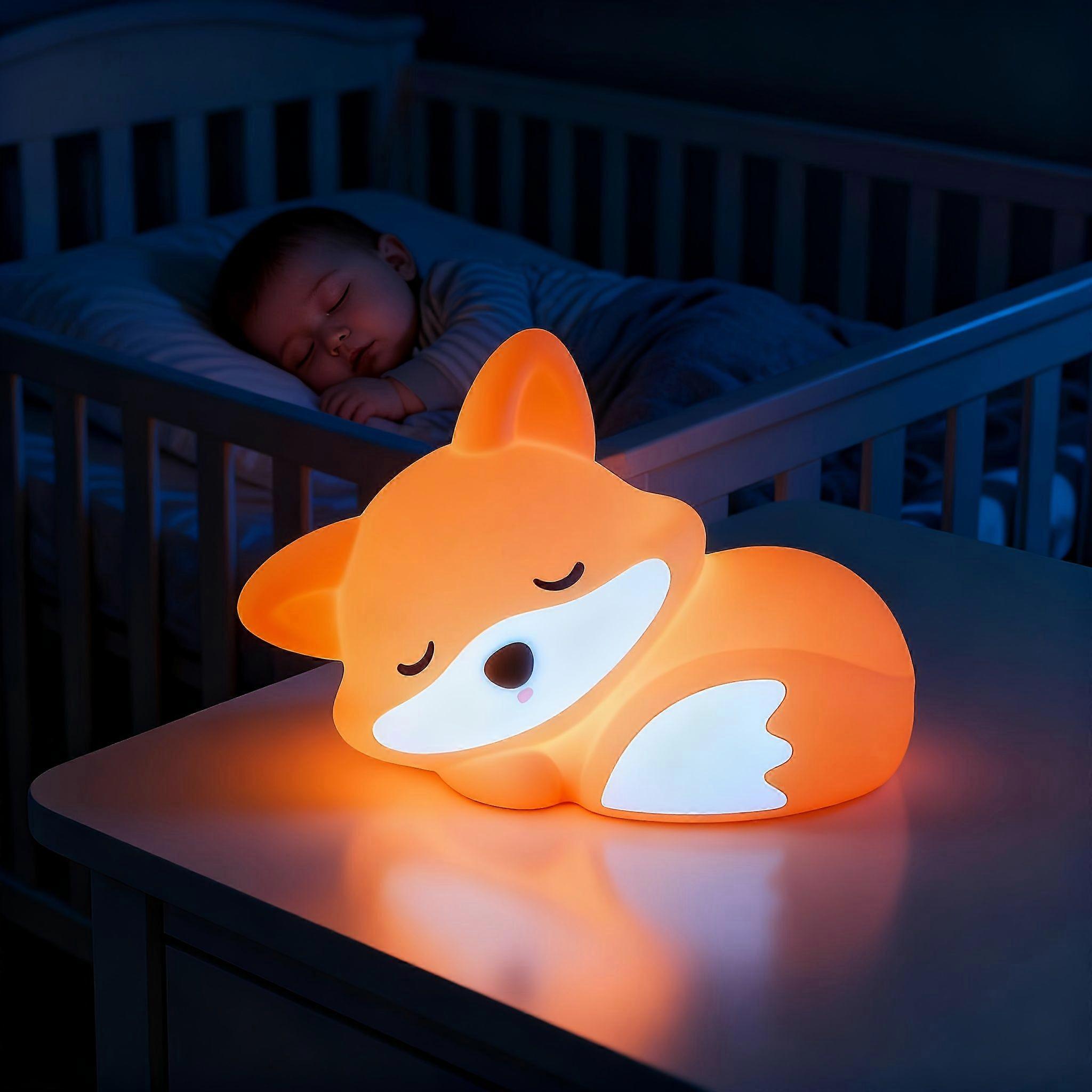 Fuchsförmiges Led-nachtlicht, Dimmbare Lampe Mit Warmem Licht Fürs Babyzimmer, Niedliche Tierdekoration