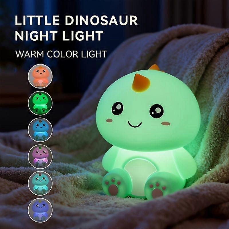 Kleines Dinosaurier-nachtlicht, Wiederaufladbar Per Usb, Sanftes Licht, Cartoon-lampe Für Kinderbett, Augenschonende Einschlafhilfe, Süßes Geschenk Für Kinder