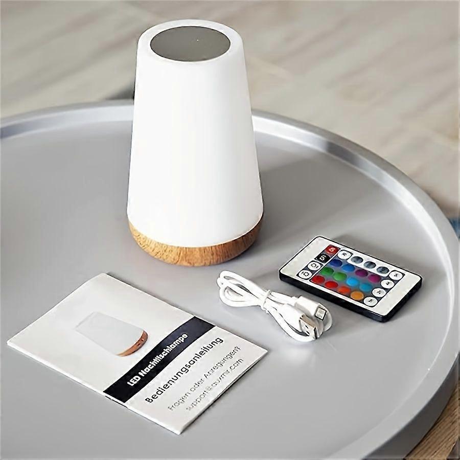 Led-nachtlicht Mit Touch-funktion Und Fernbedienung, Wiederaufladbar, Rgb-beleuchtung Mit 12 Farben, 5 Helligkeitsstufen Einstellbar, Für Schlafzimmer, Wohnzimmer Und Partys